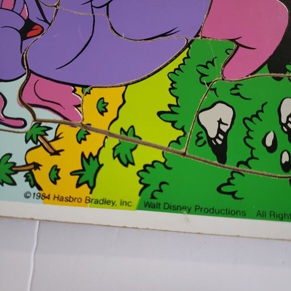 Vintage 80s Playskool Purple Elephant Eleroo Wooden Puzzle Kids Early Learning - Picture 6 of 10